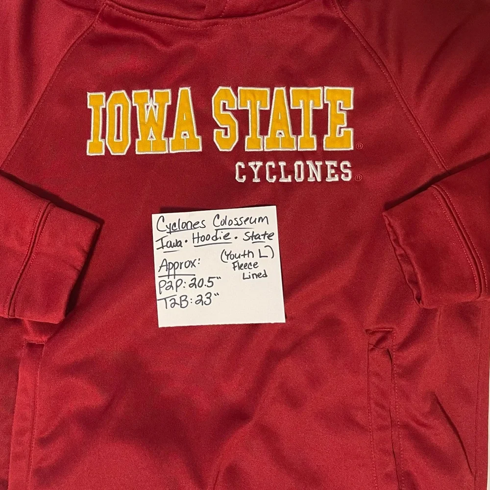 Youth Colosseum Iowa State Cyclones Hoodie - Fleece Lined - Size Large 16-18